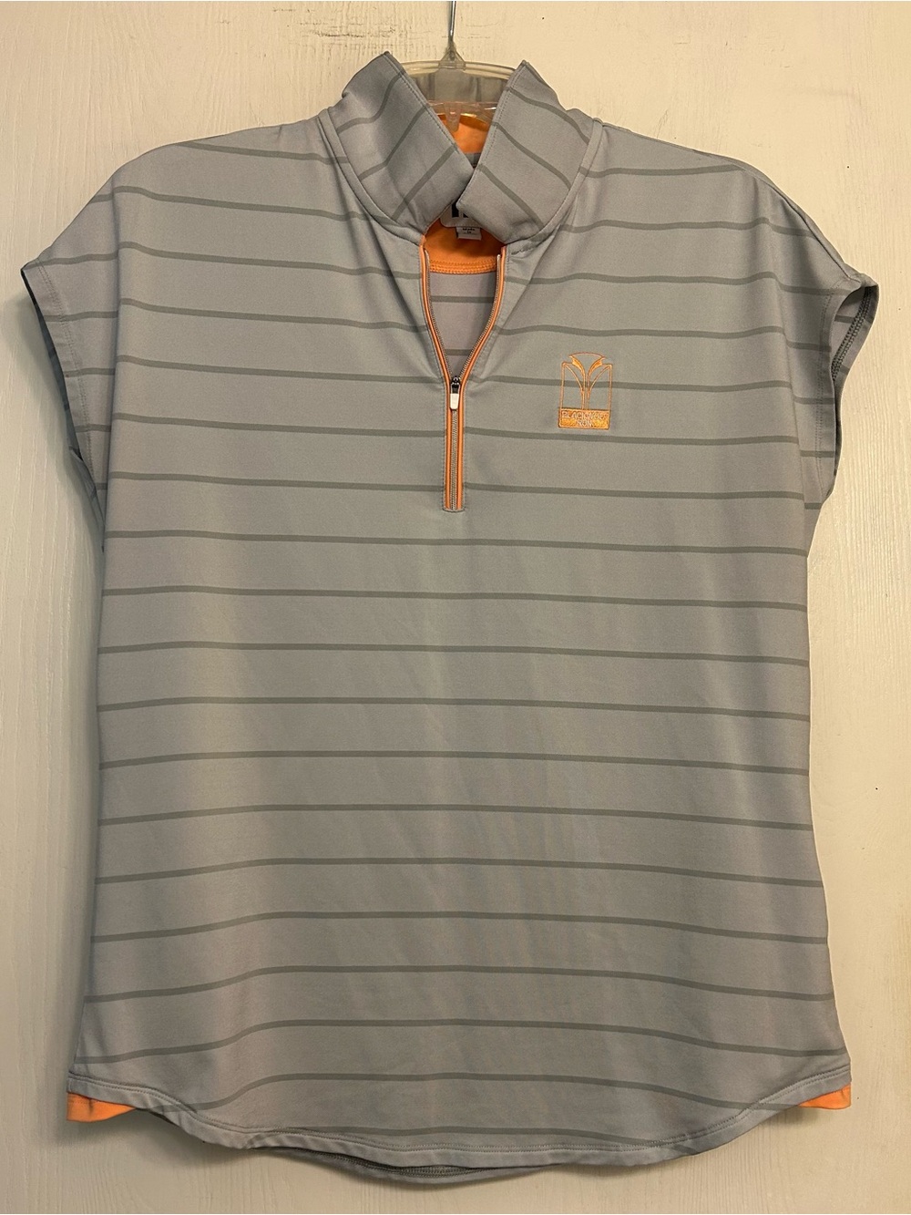 FootJoy Golf Athletic Striped Outdoor Sportswear Half-Zip Ladies Polo Size Large